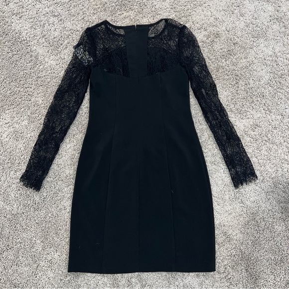 Laundry by Shelli Segal Women's Long Sleeve Lace Sheath Dress Black Size 4 - Picture 2 of 8